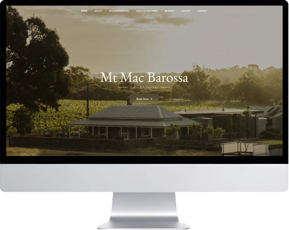 A South Coast Websites build shown on a desktop monitor
