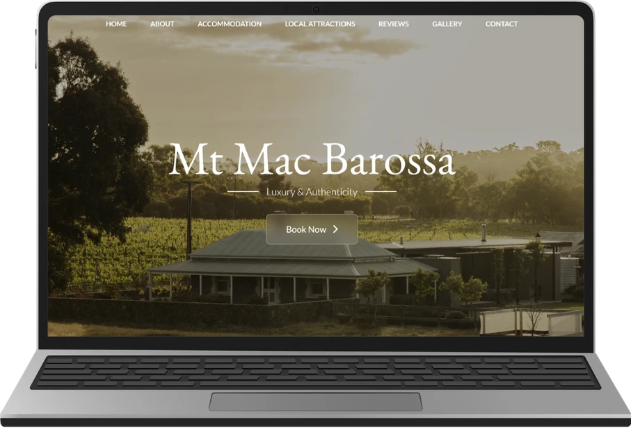 A South Coast Websites build shown on a laptop