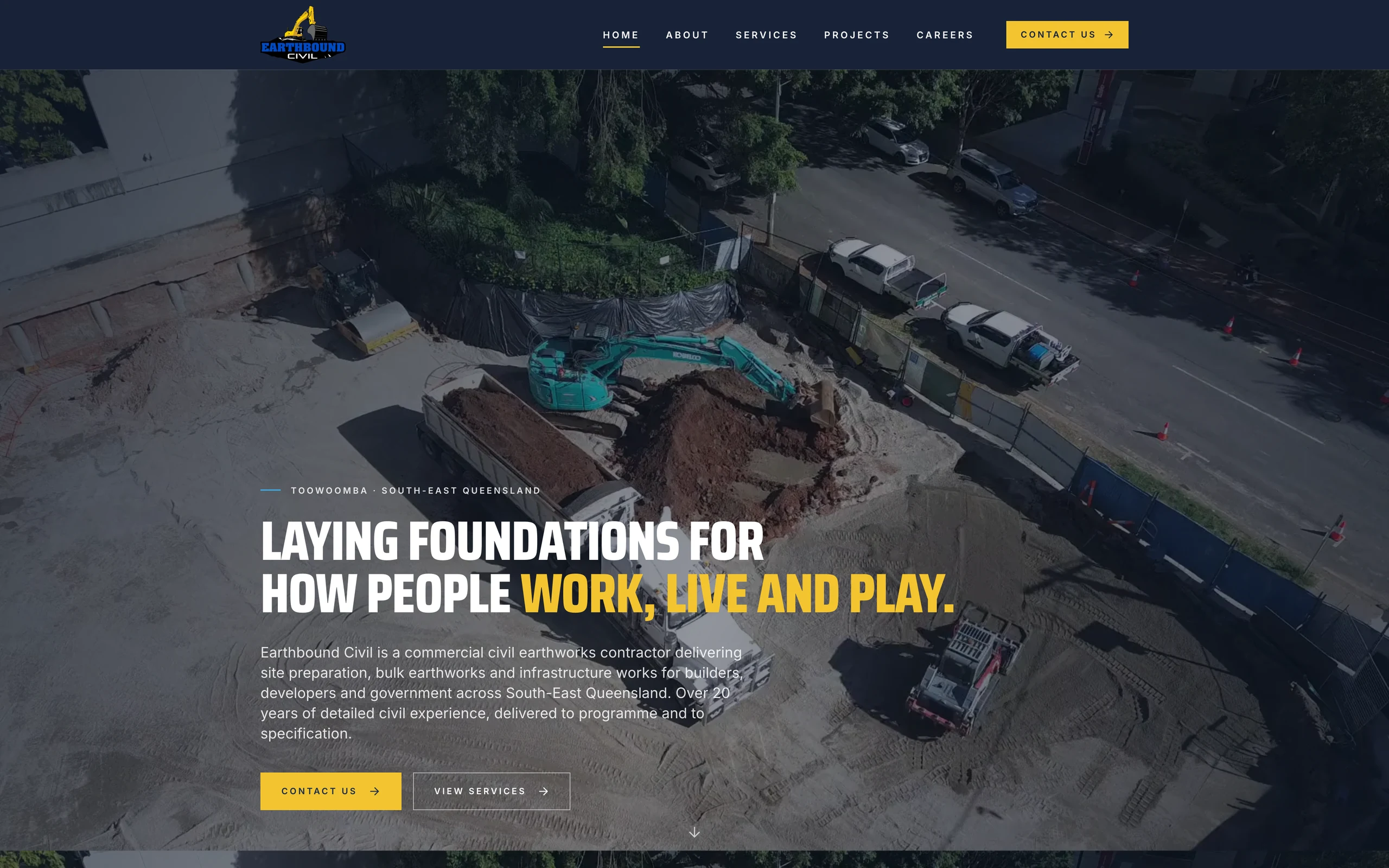 Earthbound Civil website screenshot