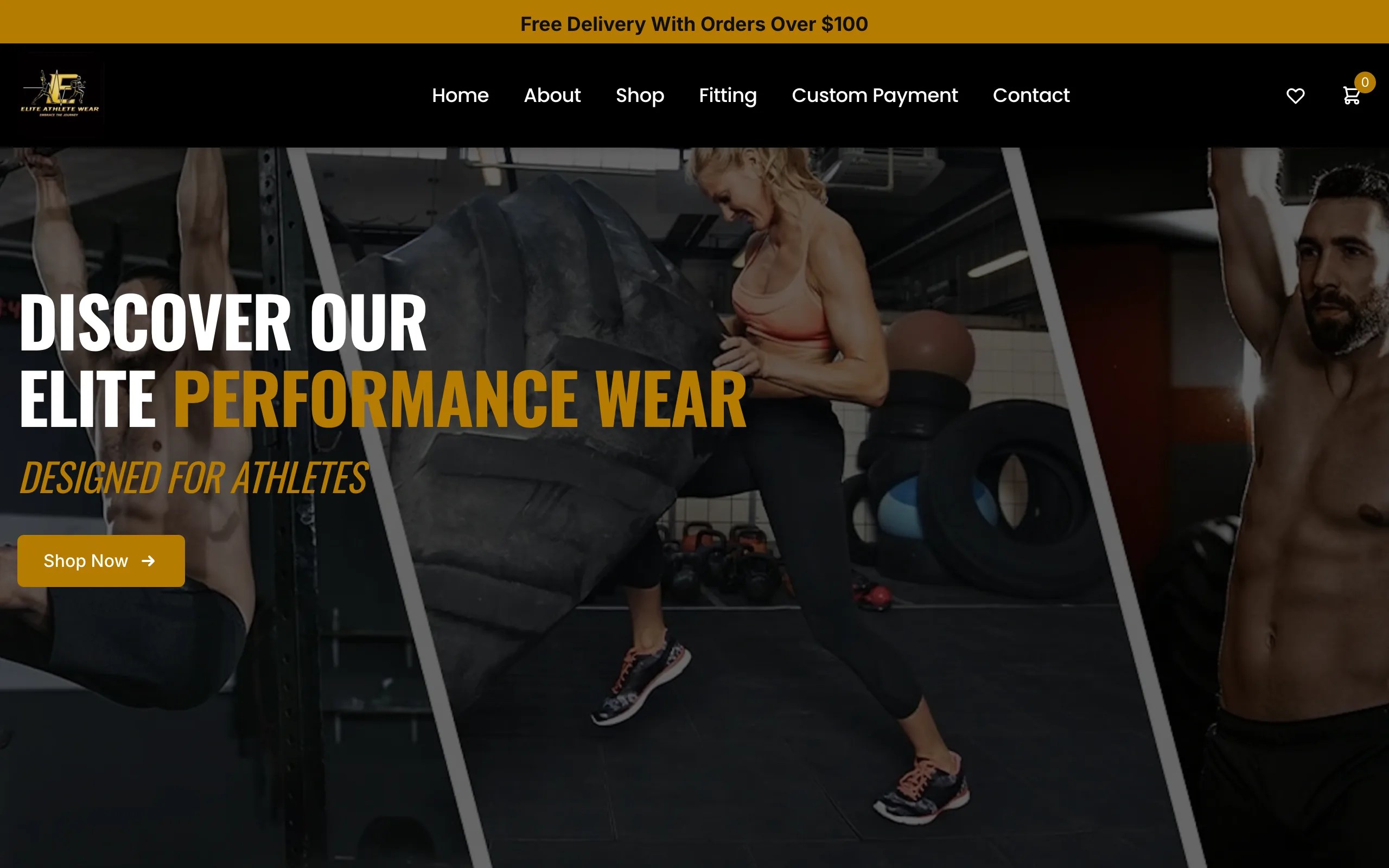 Elite Athlete Wear website screenshot
