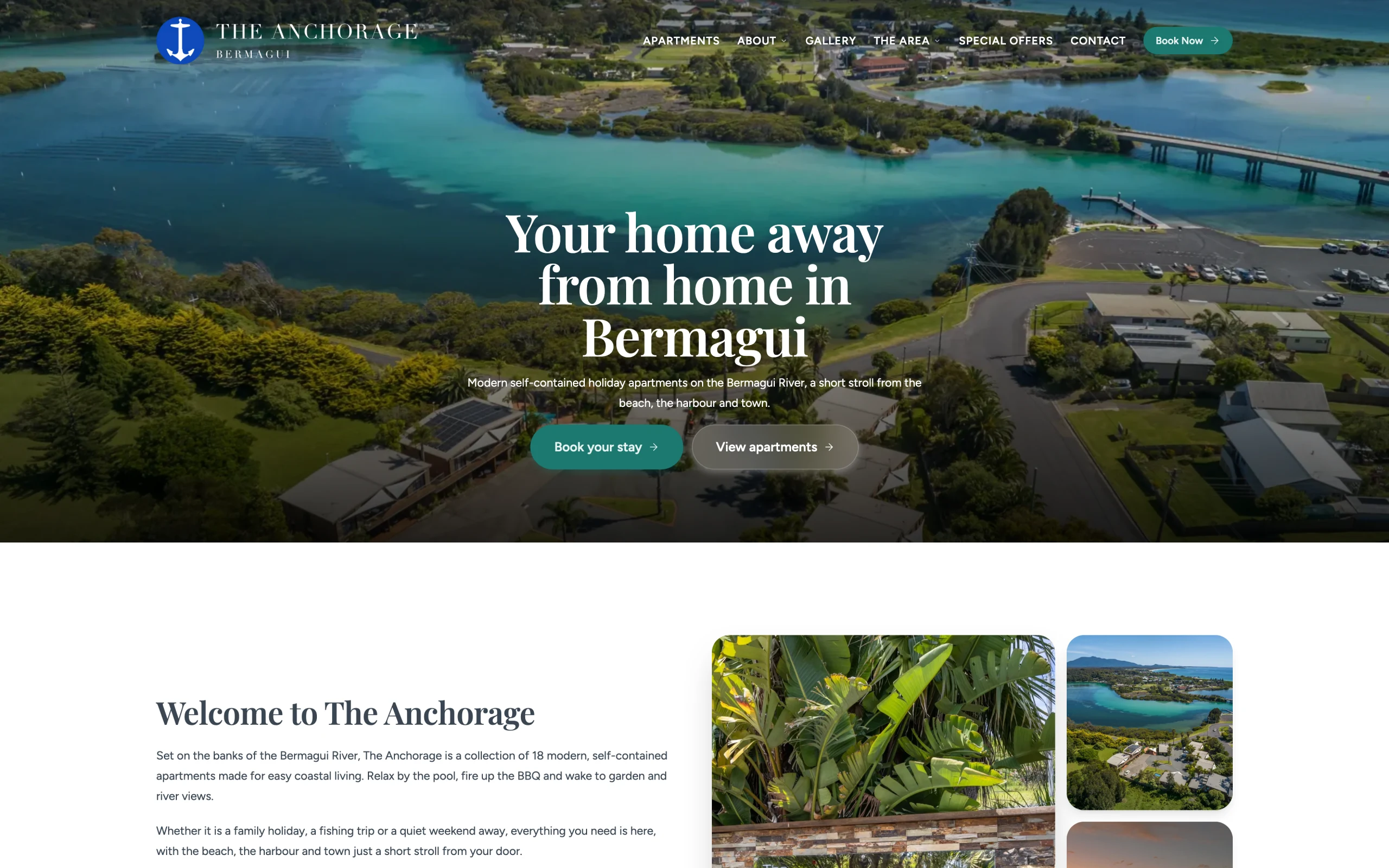 The Anchorage Bermagui website screenshot